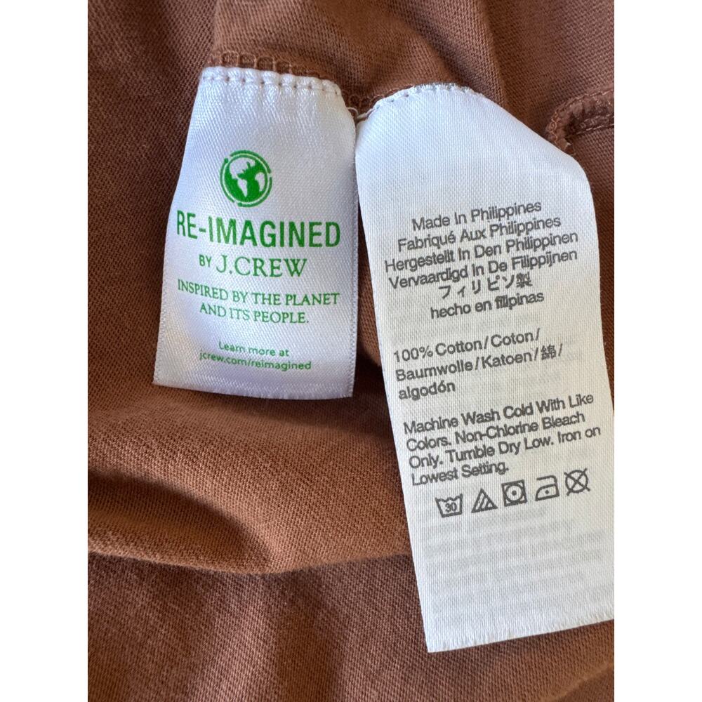 J. Crew Re-Imagined 100% Cotton Turtleneck Top Chestnut Brown Small - Picture 5 of 8